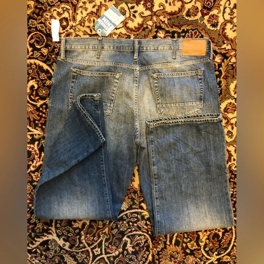 New with tags Men's Old Navy micro blue premium denim jeans loose fit 38 x 32